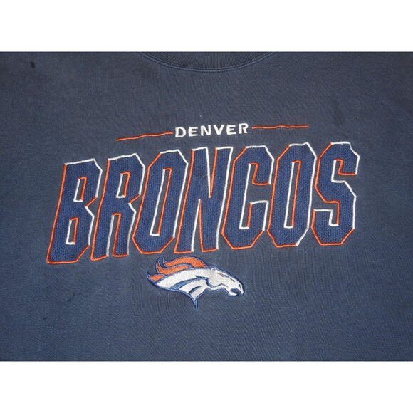 Vintage Denver Broncos Crew Neck Embroidered Pullover Sweatshirt XL Sport One - Picture 2 of 5